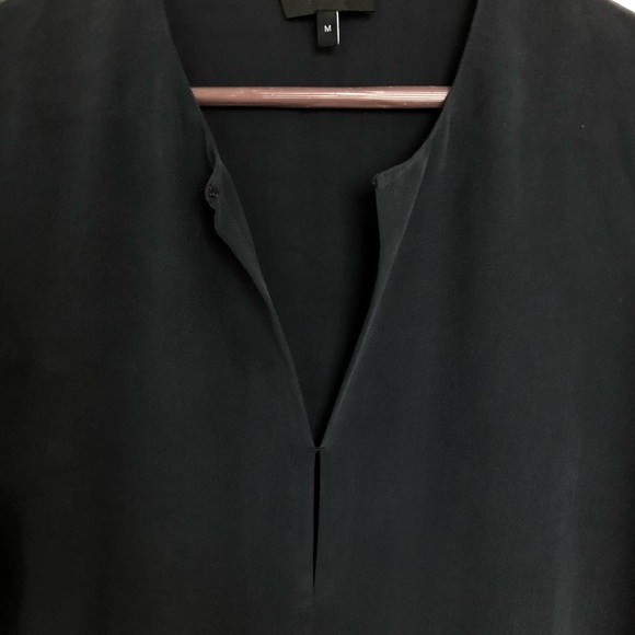 Theory Cortlandt Silk navy t shirt top womens - Picture 5 of 7